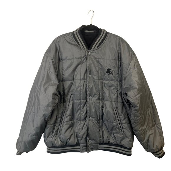 STARTER Men's Size XL Jacket Reversible Fleece Bomber Varsity Jacket - Picture 1 of 16